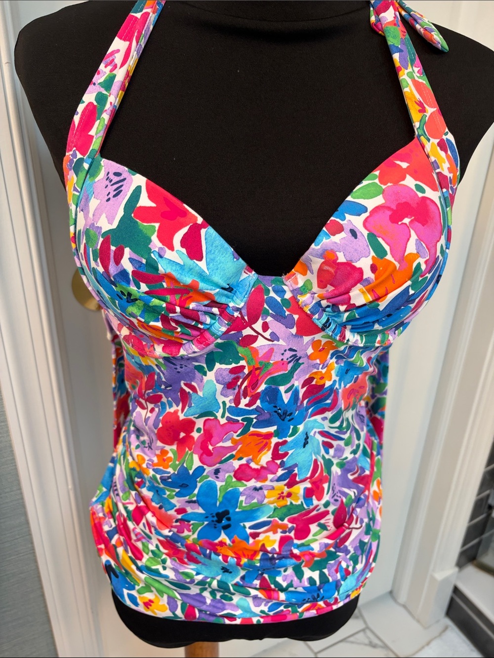 Tommy Bahama Floral Halter Tankini Top in Pink, Blue, Green, Purple, Orange